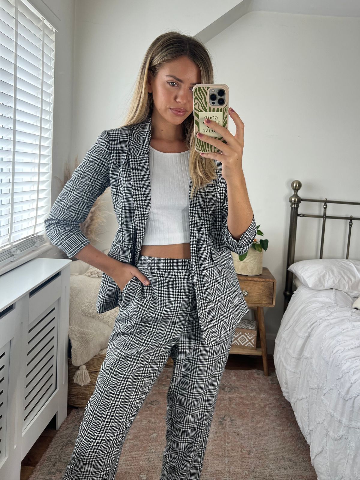 Charli Suit Trousers / Dogstooth Grey
