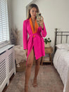 Pink Colourblock Blazer Dress