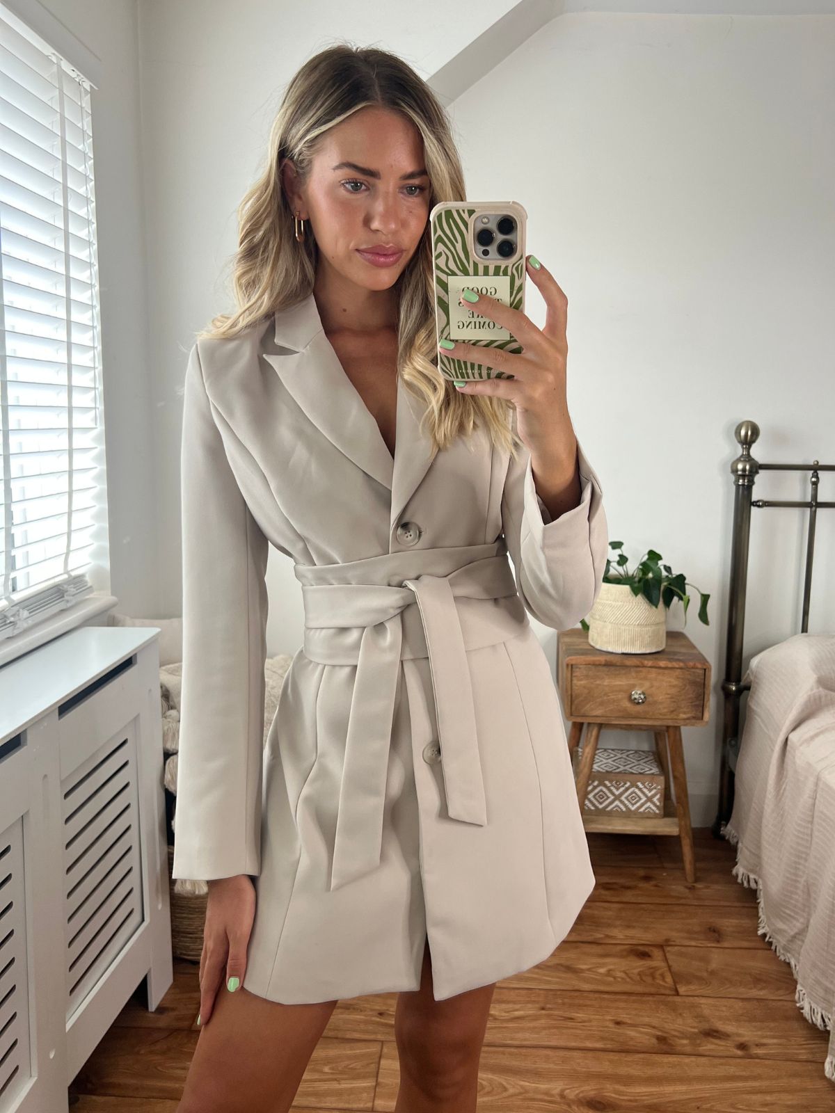 Beige Blazer Dress